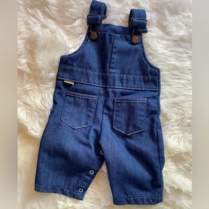 Vintage Infant Denim Overalls | Sears Toughskins Brand | S 24.5"-28", 15-20lbs